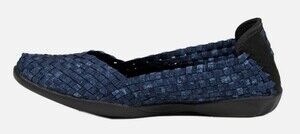 Bernie Mev Catwalk Jeans Black Memory Foam Flat Shoes EU 37 US 6 New in Box
